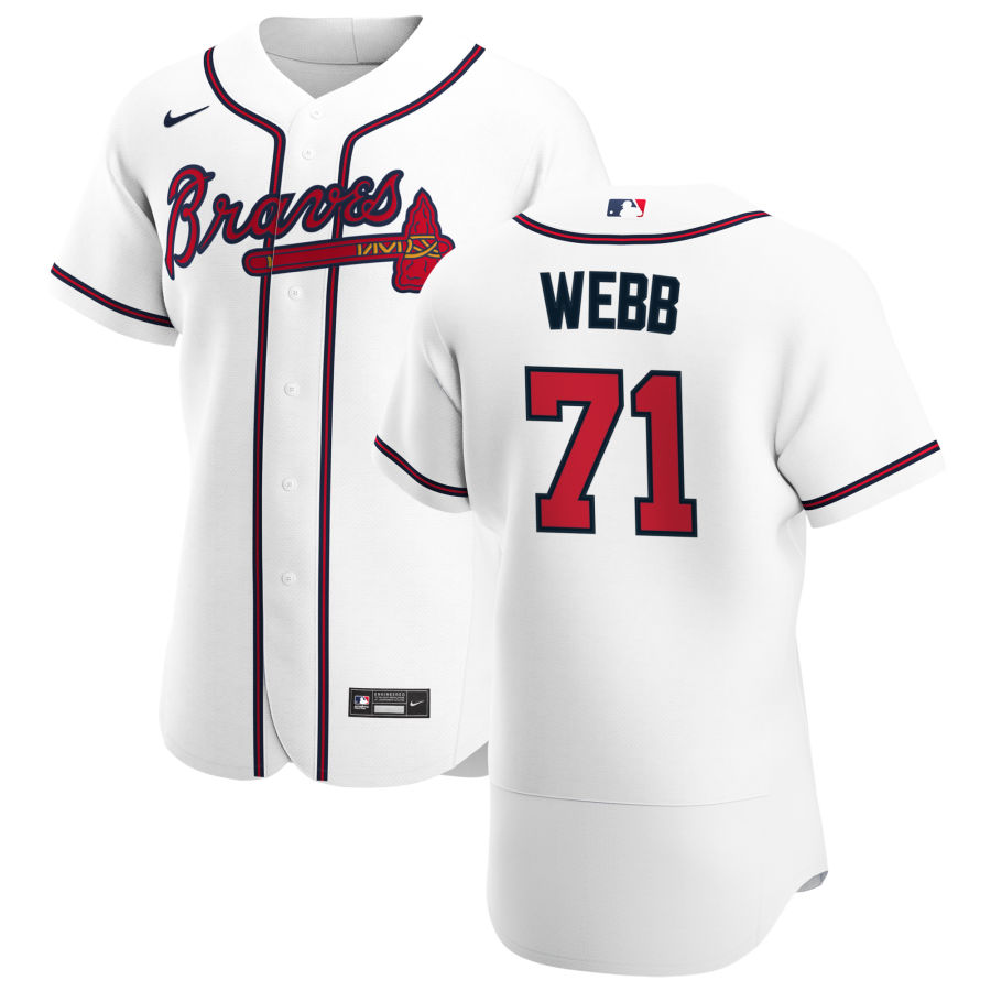 Atlanta Braves 71 Jacob Webb Men Nike White Home 2020 Authentic Player MLB Jersey